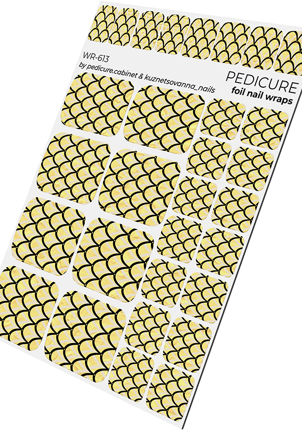 Pedicure Snake large. Foil gold. Nail wrap WR-613