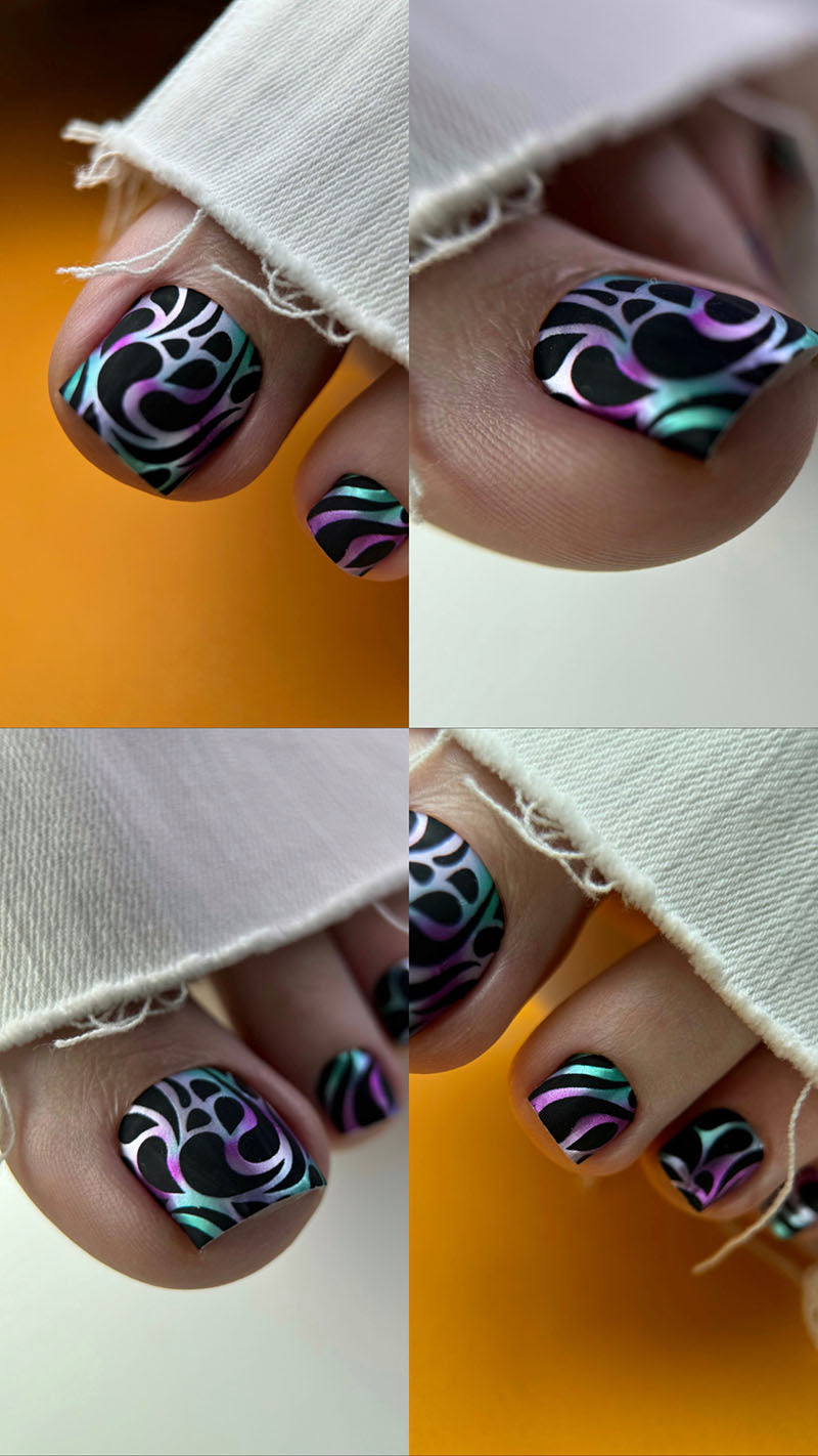 Pedicure Ornament. Colored Foil. Nail wraps WR-625