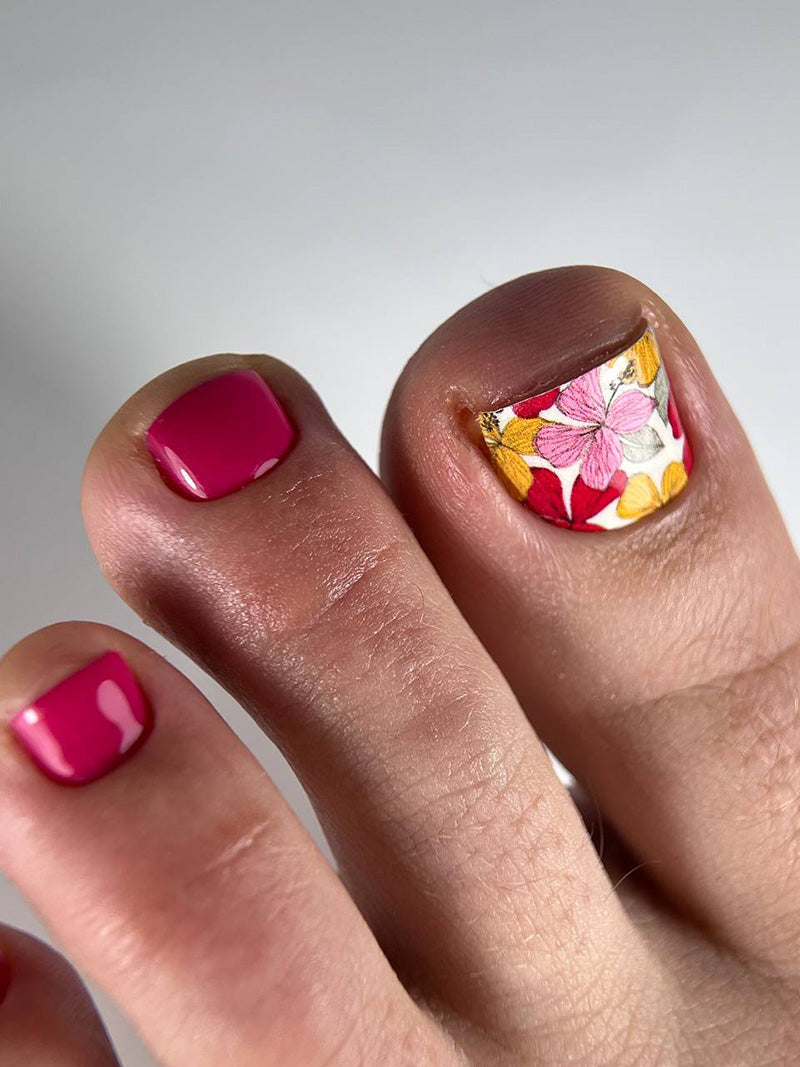 Pedicure Flowers. Nail wrap WR-634