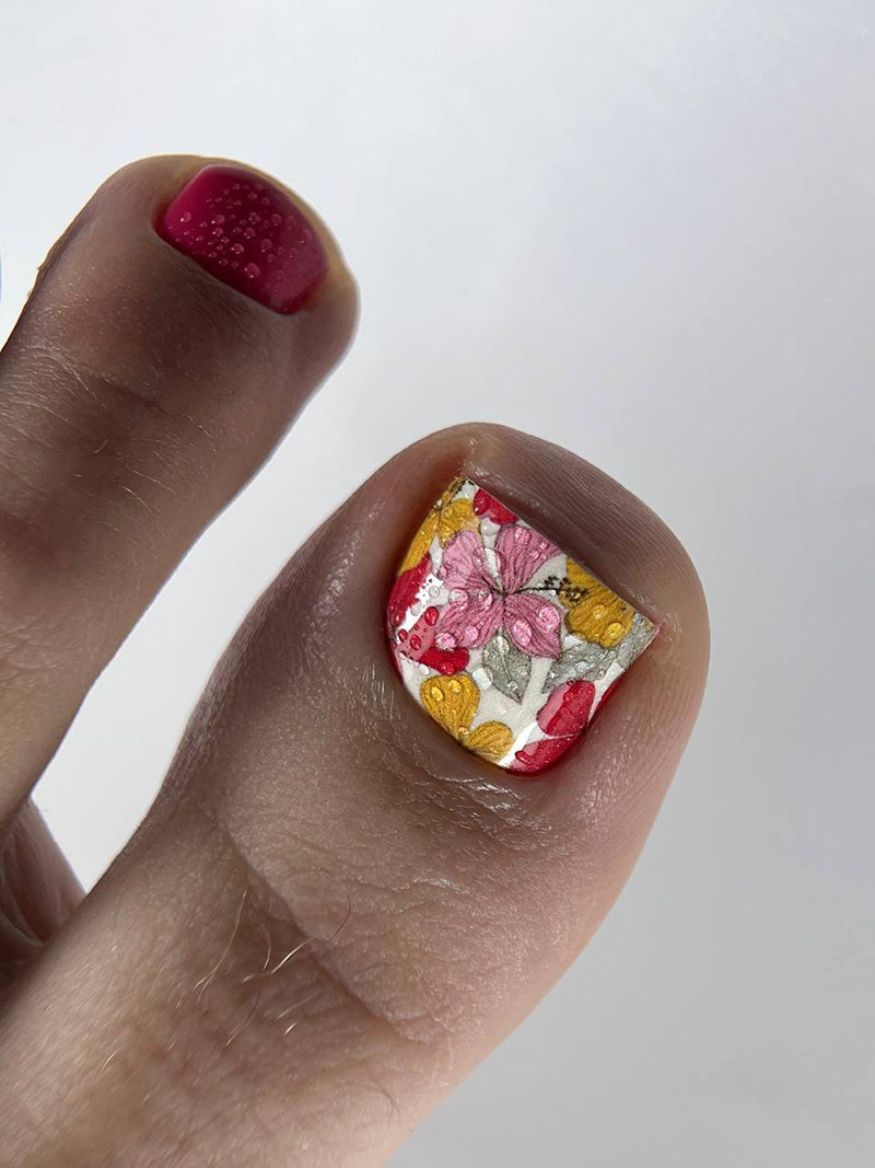 Pedicure Flowers. Nail wrap WR-634