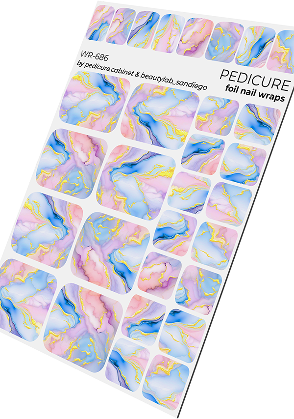 Pedicure Strokes. Foil gold. Nail wrap WR-686