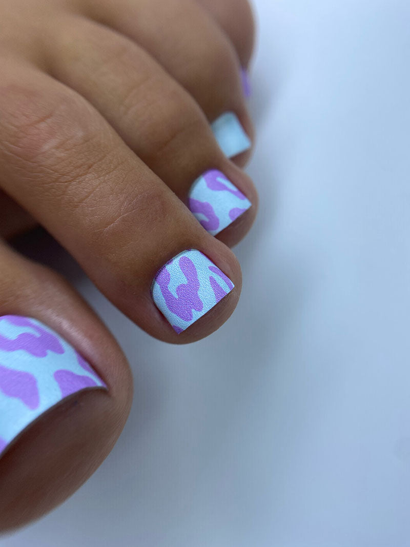 Pedicure Large Purple and Green Leo. Large. Nail wrap WB-711