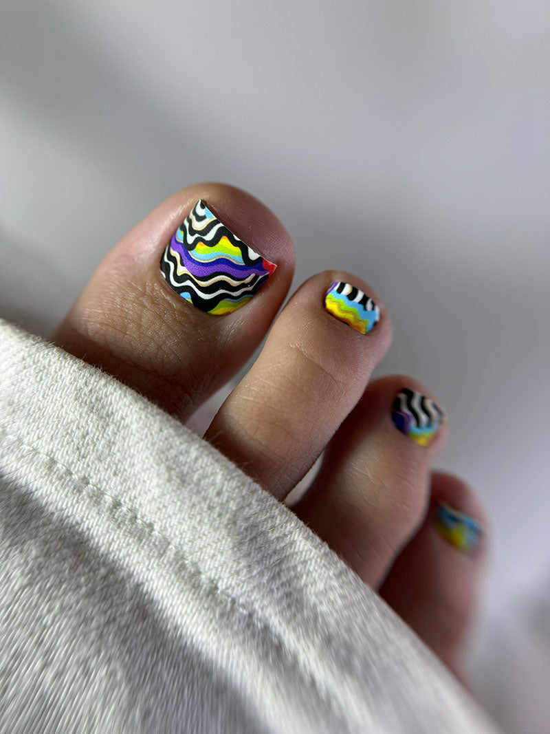 Pedicure Rainbow. Foil gold. Nail wrap WR-778