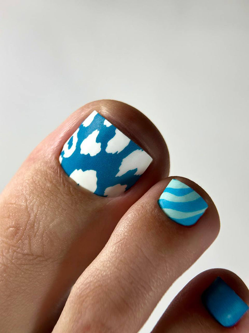 Pedicure Mix animal. Turquoise. Nail wrap WR-991