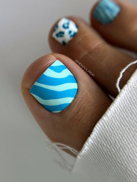 Pedicure Mix animal. Turquoise. Nail wrap WR-991