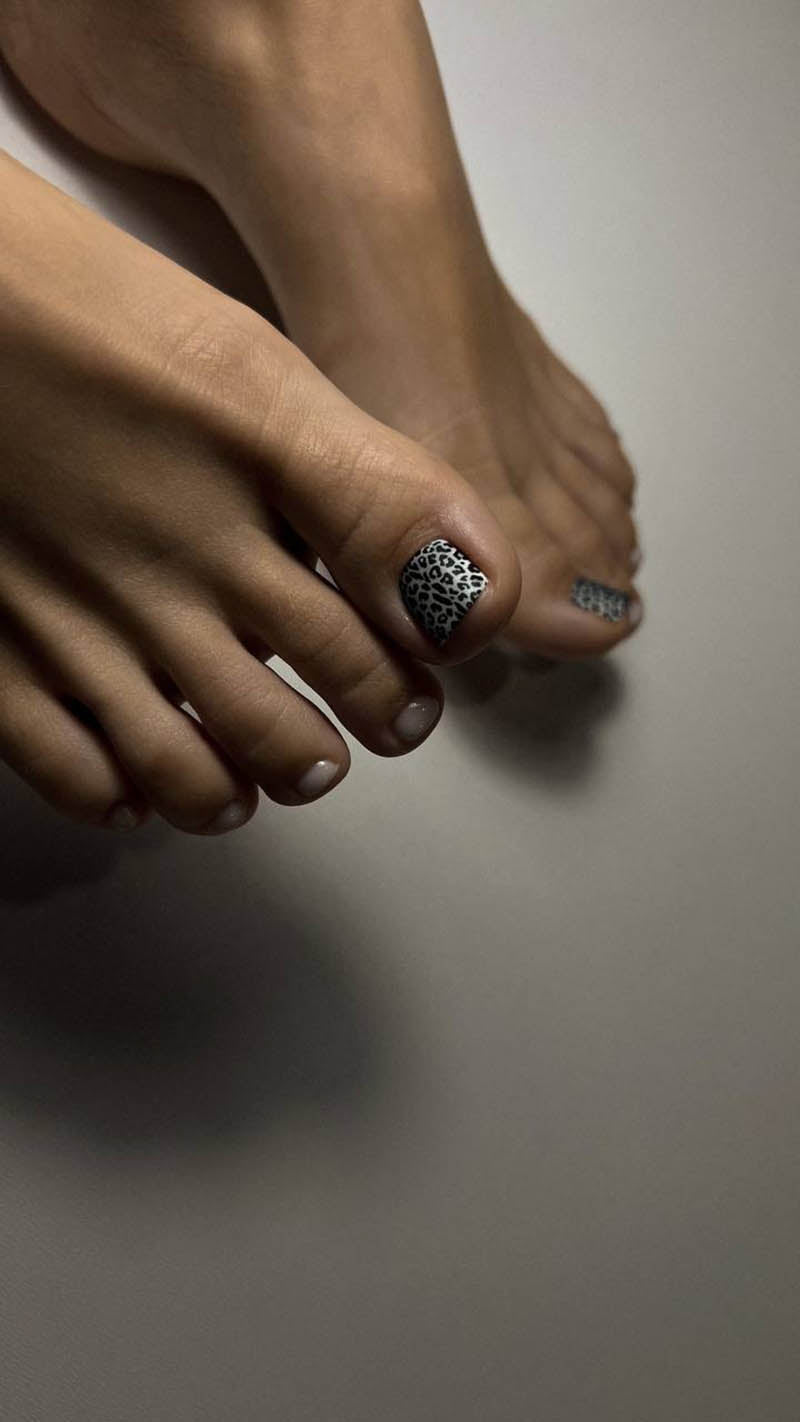 Pedicure Leo. Large. Color. Grey. Nail water decals SD-126