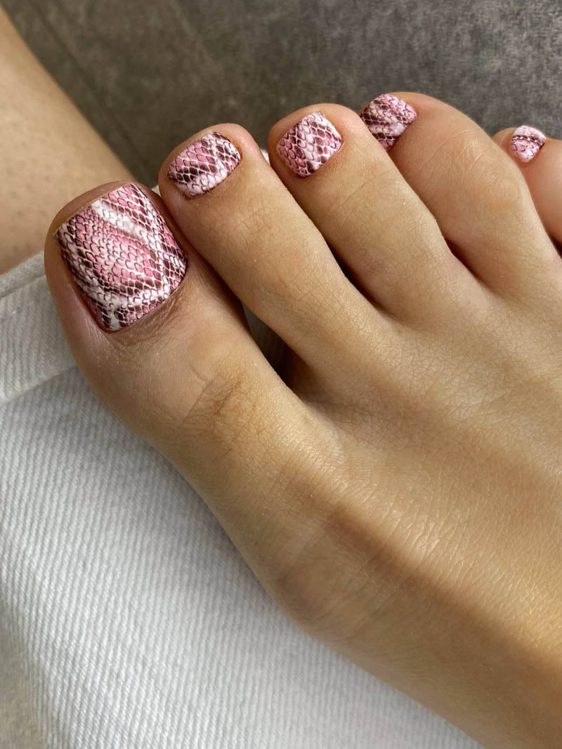 Pedicure Leo. Color. Pink. Nail water decals SD-129