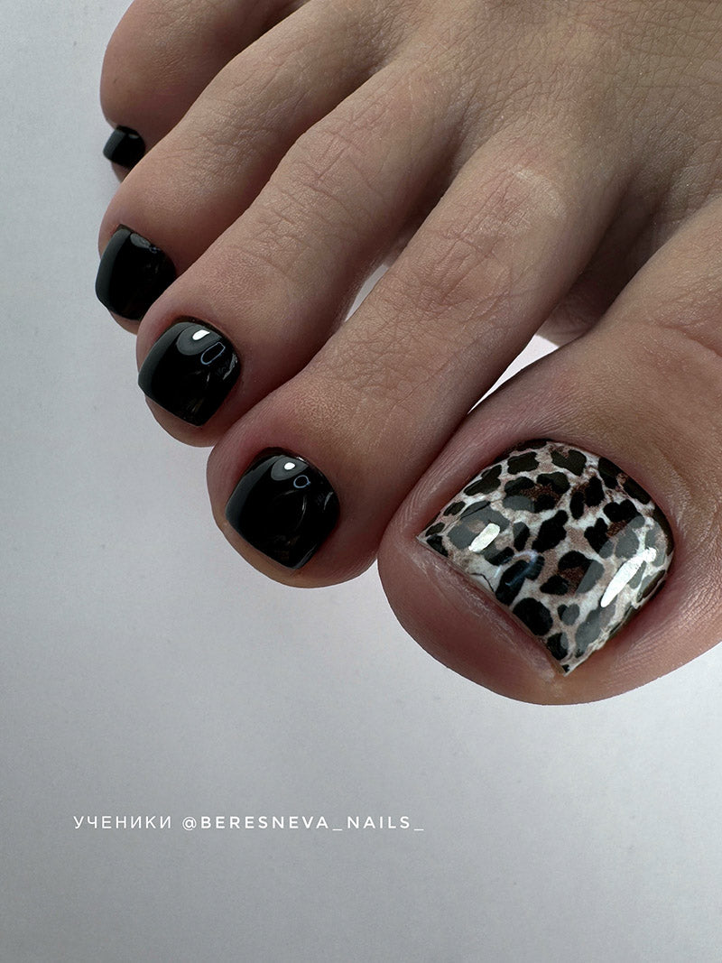 Pedicure Leo. Large. Color. Brown. Nail water decals SD-128