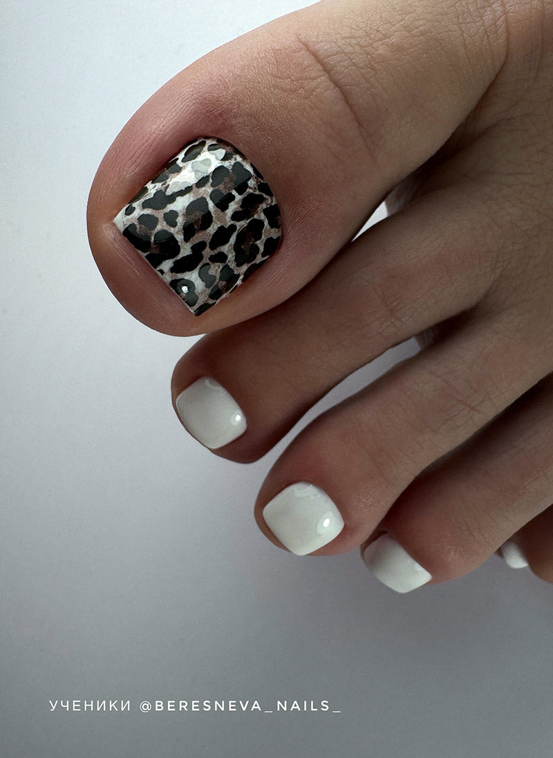 Pedicure Leo. Large. Color. Brown. Nail water decals SD-128