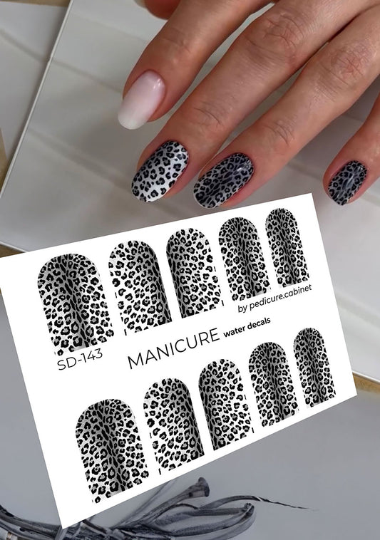 Manicure Leo. Color. Grey. Nail water decals SD-143