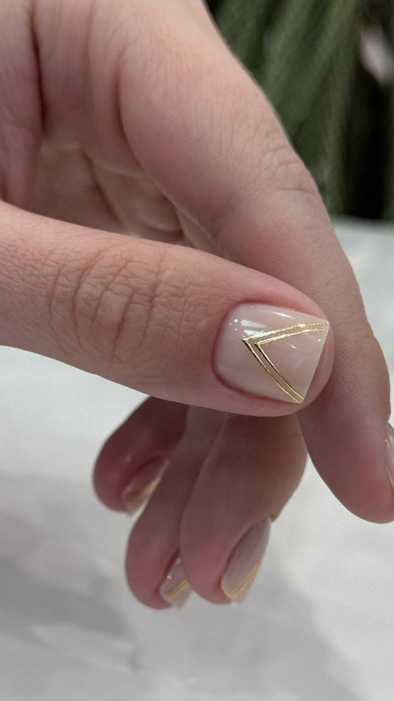 Manicure Double Checkmarks. Foil gold. Nail water decals SF-165