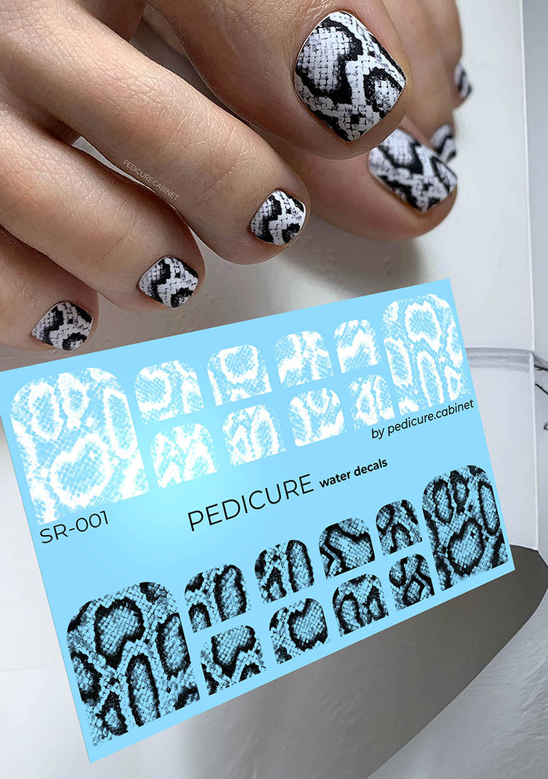 Pedicure Python. Nail water decals SR-001