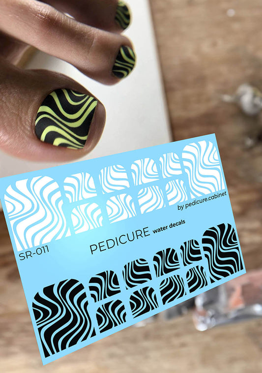 Pedicure Waves. Nail water decals SR-011