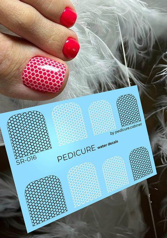 Pedicure Mesh. Large. Nail water decals SR-016