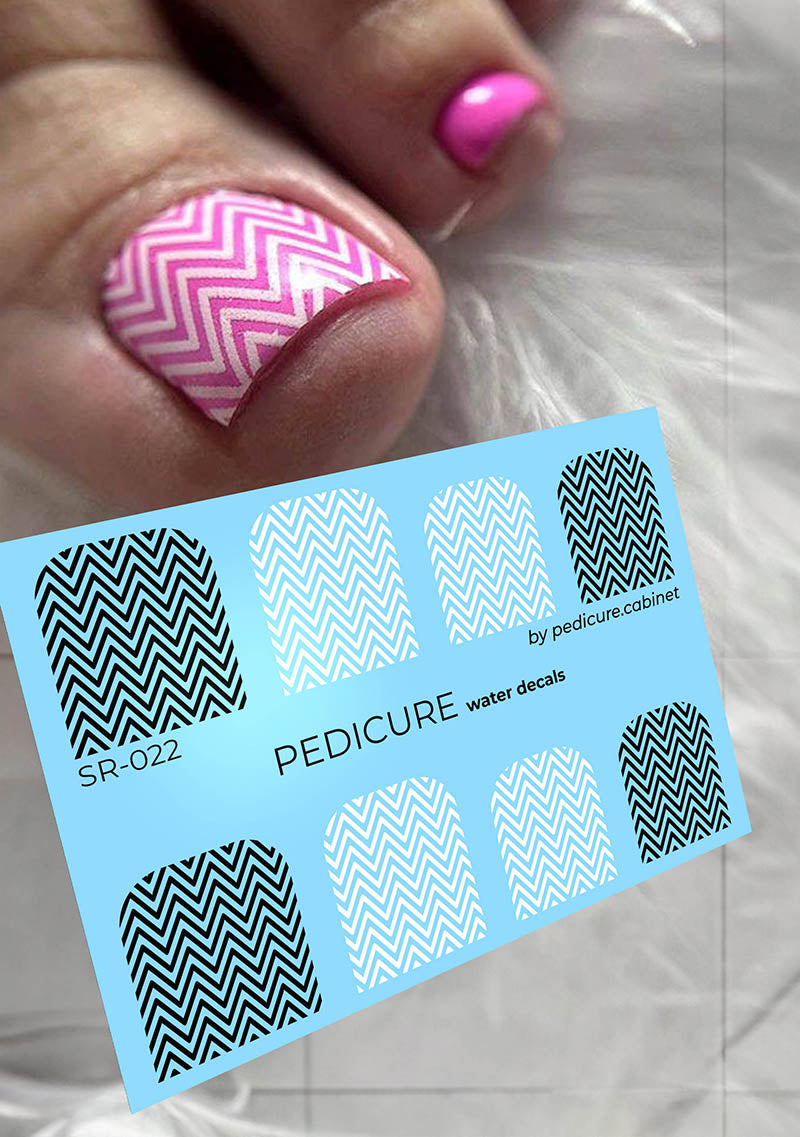 Pedicure Zigzag. Large. Nail water decals SR-022