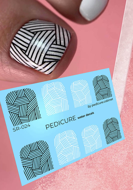 Pedicure Weaving. Large. Nail water decals SR-024
