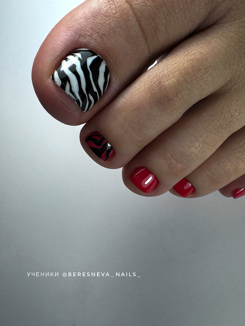 Pedicure Zebra. Nail water decals SR-025