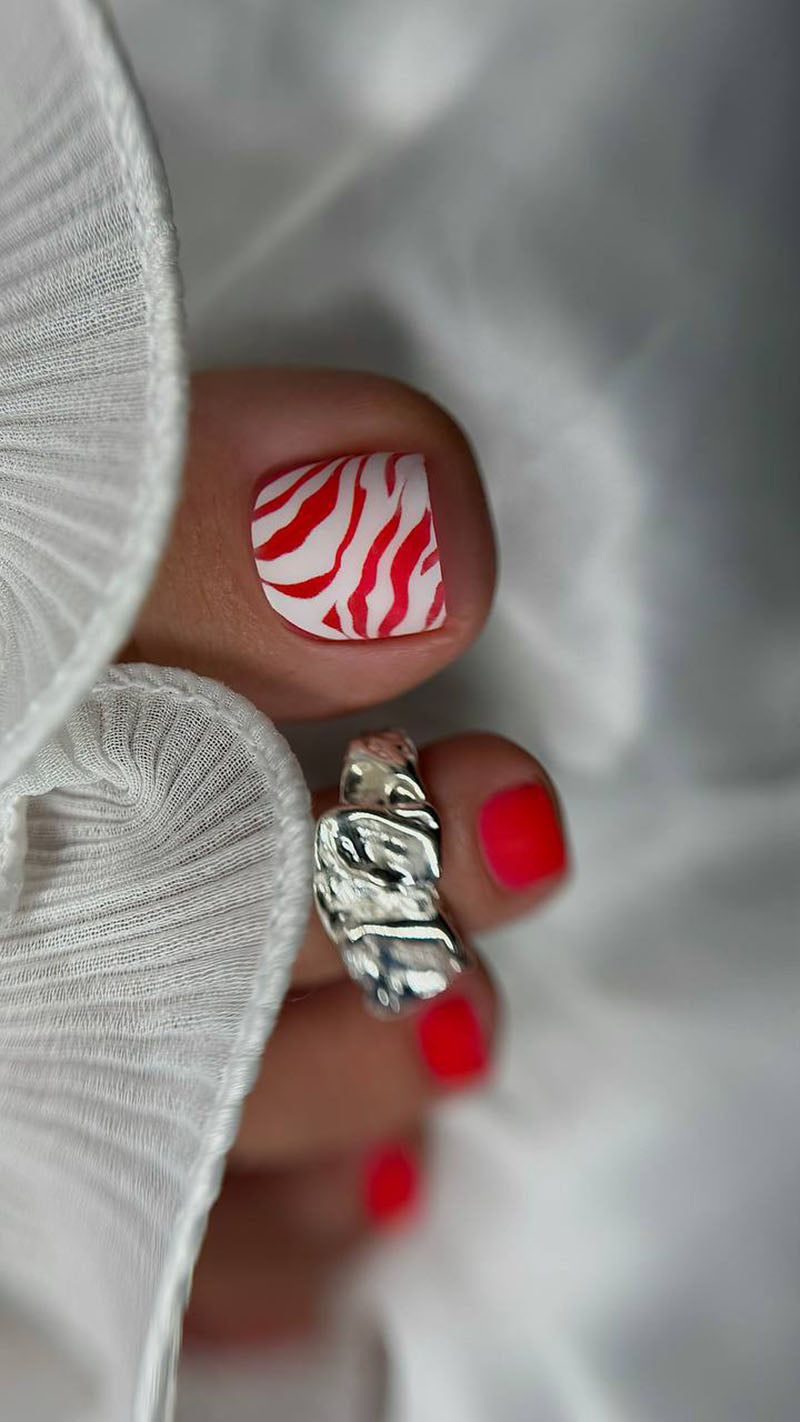 Pedicure Zebra. Large. Nail water decals SR-026