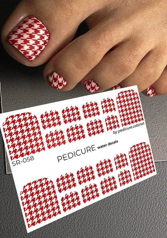 Pedicure Lapka. Red. Nail water decals SR-058