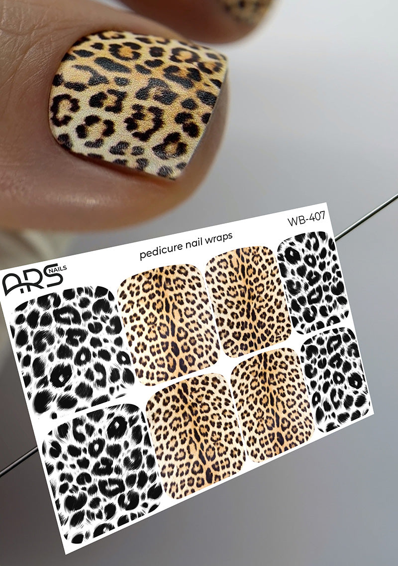 Pedicure Leo. Mix. Large. Nail wraps WB-407