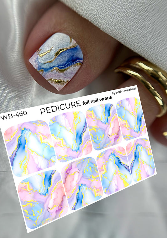 Pedicure Strokes. Gold Foil. Large. Nail wraps WB-460