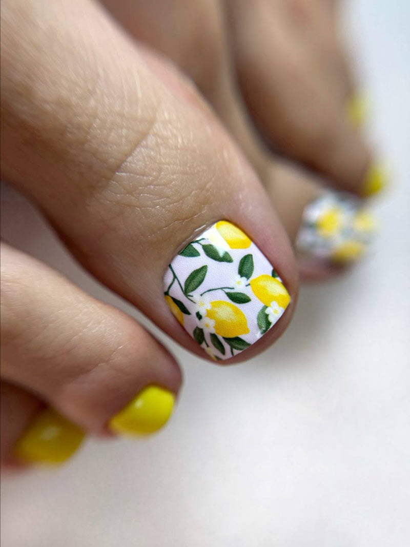 Pedicure Lemons. Large. Nail wraps WB-480