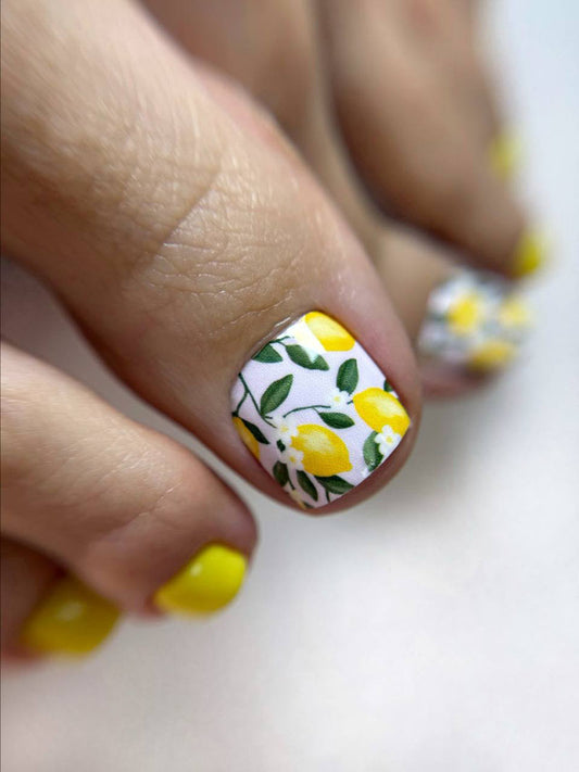 Pedicure Lemons. Large. Nail wraps WB-480