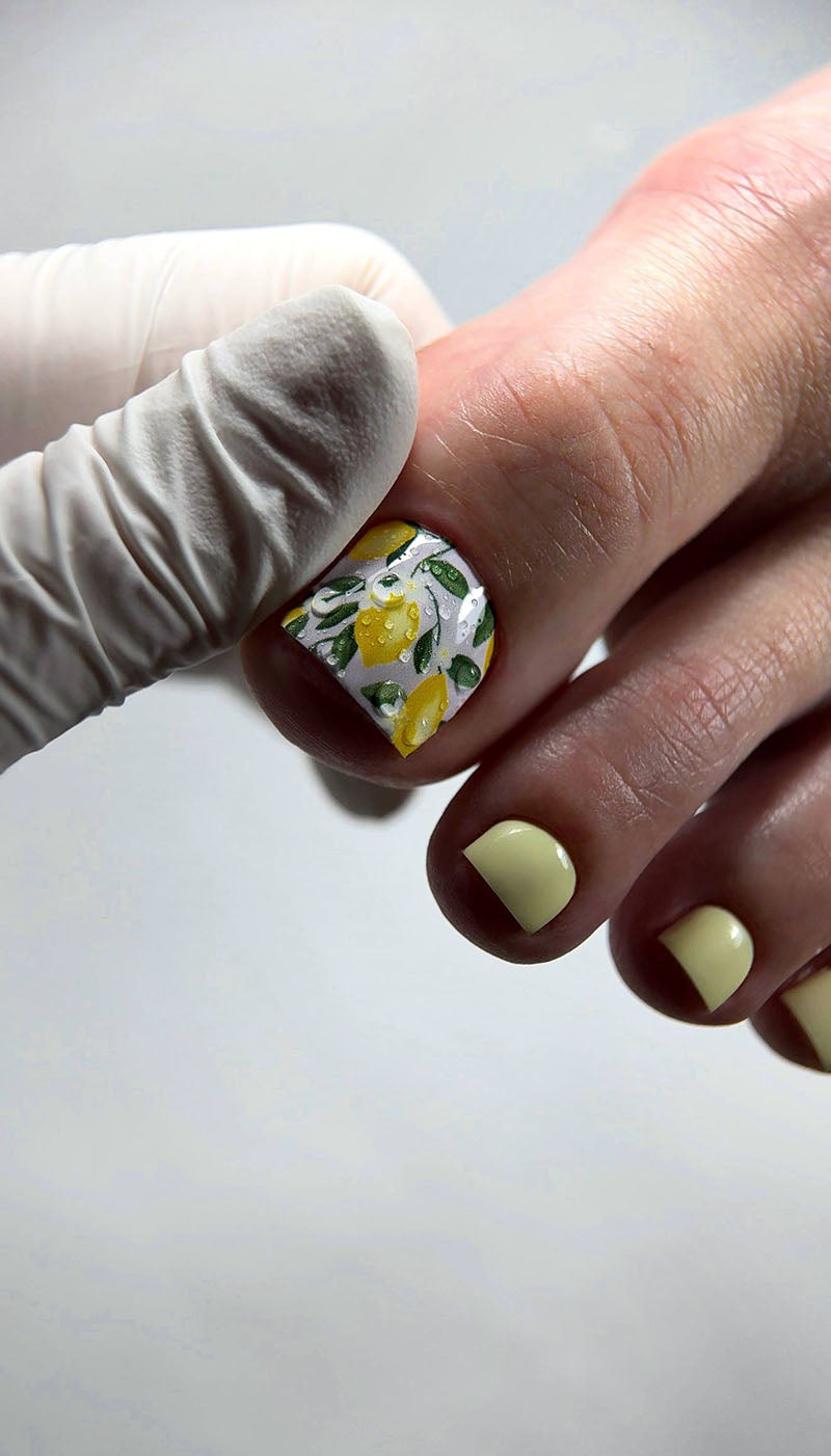 Pedicure Lemons. Large. Nail wraps WB-480