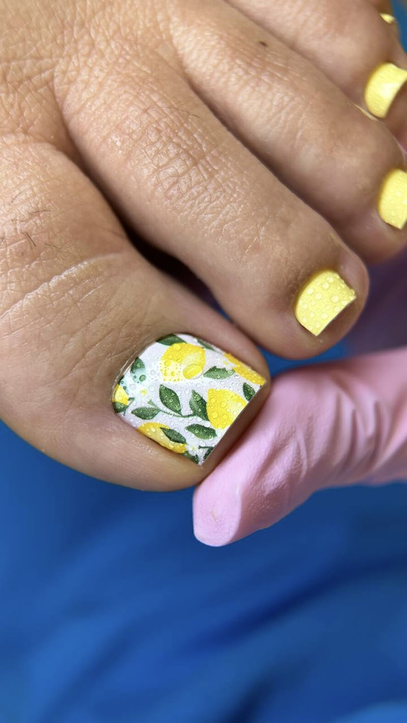 Pedicure Lemons. Large. Nail wraps WB-480