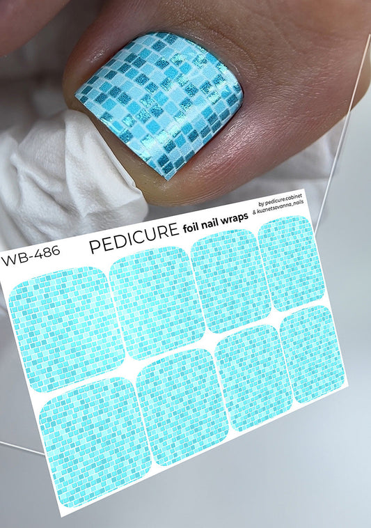 Pedicure Disco Ball. Tiffany. Colored Foil. Large. Nail wraps WB-486