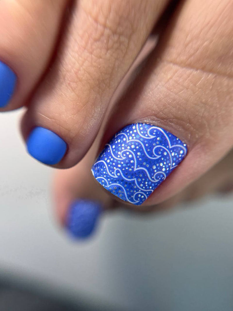 Pedicure Waves. Colored Foil. Large. Nail wraps WB-515