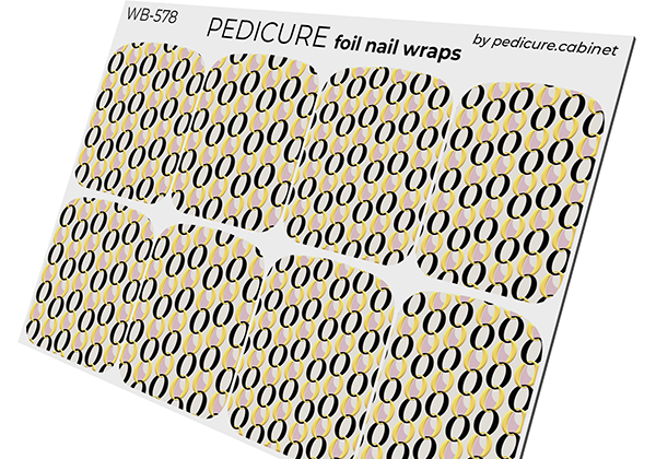 Pedicure Chains. Gold Foil. Large. Nail wraps WB-578