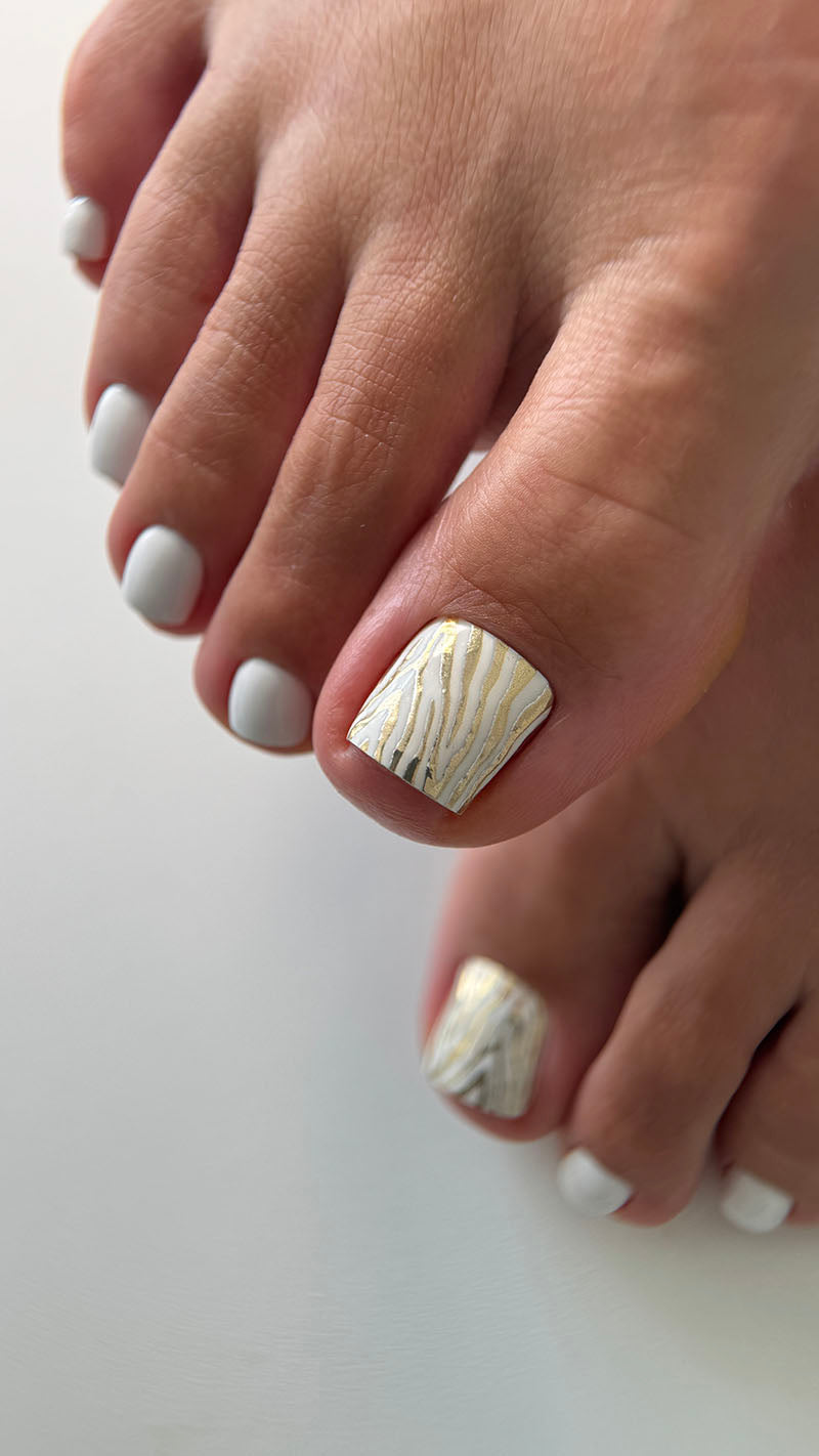 Pedicure Mix Animal. Colored Foil (Bronze). Large. Nail wraps WB-629