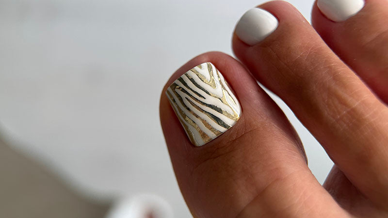 Pedicure Mix Animal. Colored Foil (Bronze). Large. Nail wraps WB-629