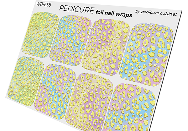 Pedicure Leo. Gold Foil. Large. Nail wraps WB-658