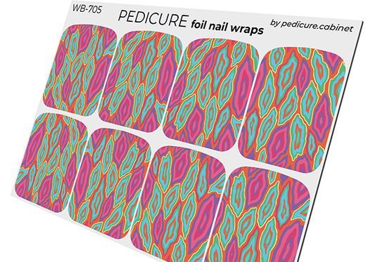 Pedicure Elongated Ovals. Gold Foil. Large. Nail wrap WB-705