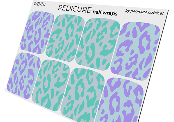 Pedicure Large Purple and Green Leo. Large. Nail wrap WB-711