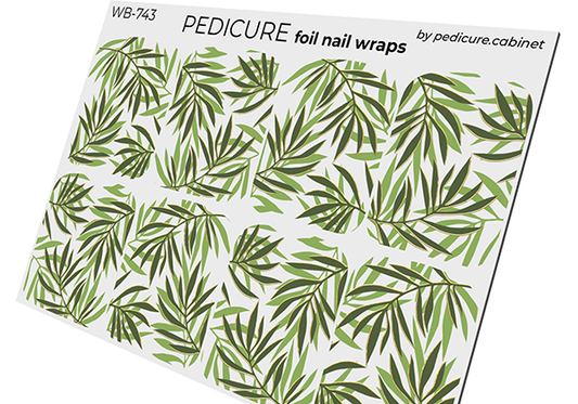 Pedicure Leaves. Gold Foil. Large. Nail wrap WB-743