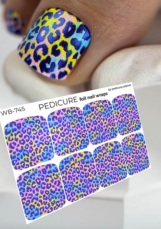 Pedicure Leo. Color Foil. Large. Nail wrap WB-745