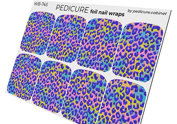 Pedicure Leo. Color Foil. Large. Nail wrap WB-745