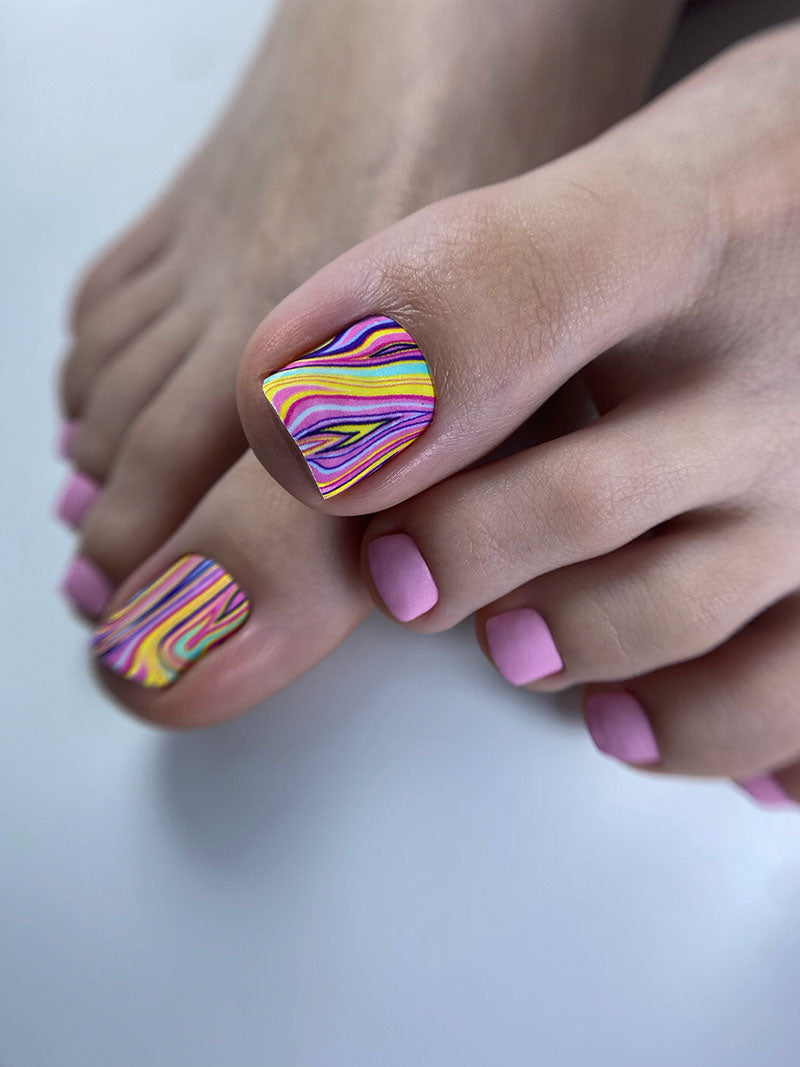 Pedicure Divorces with pink. Large. Nail wrap WB-821