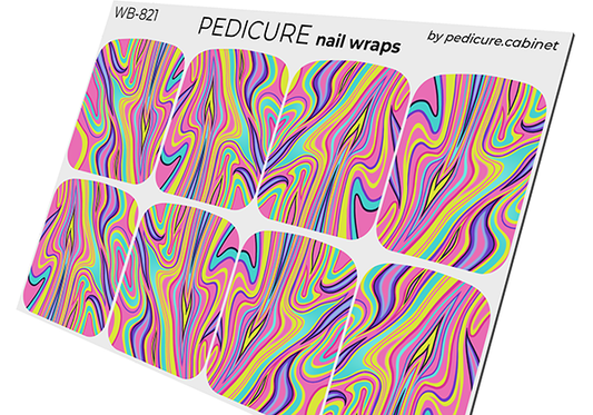 Pedicure Divorces with pink. Large. Nail wrap WB-821