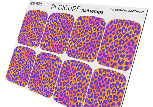 Pedicure Leo. Purple spots. Large. Nail wrap WB-828