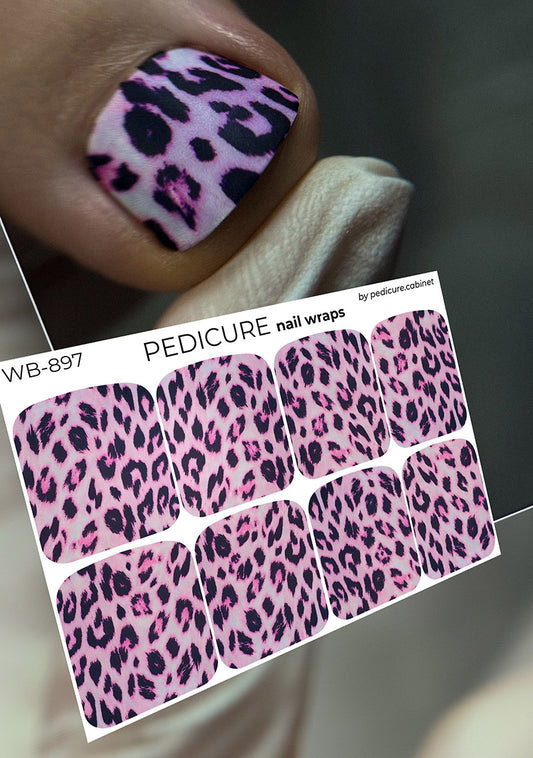 Pedicure Leo. Pink. Large. Nail wrap WB-897