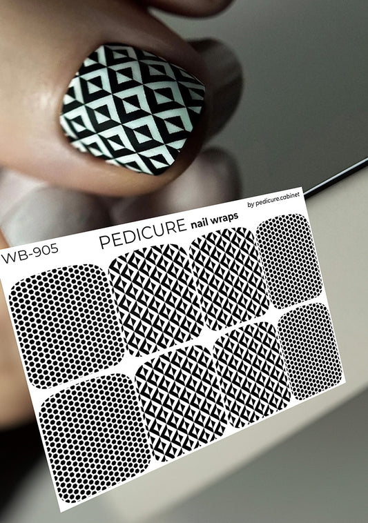Pedicure Geometry. Large. Nail wrap WB-905