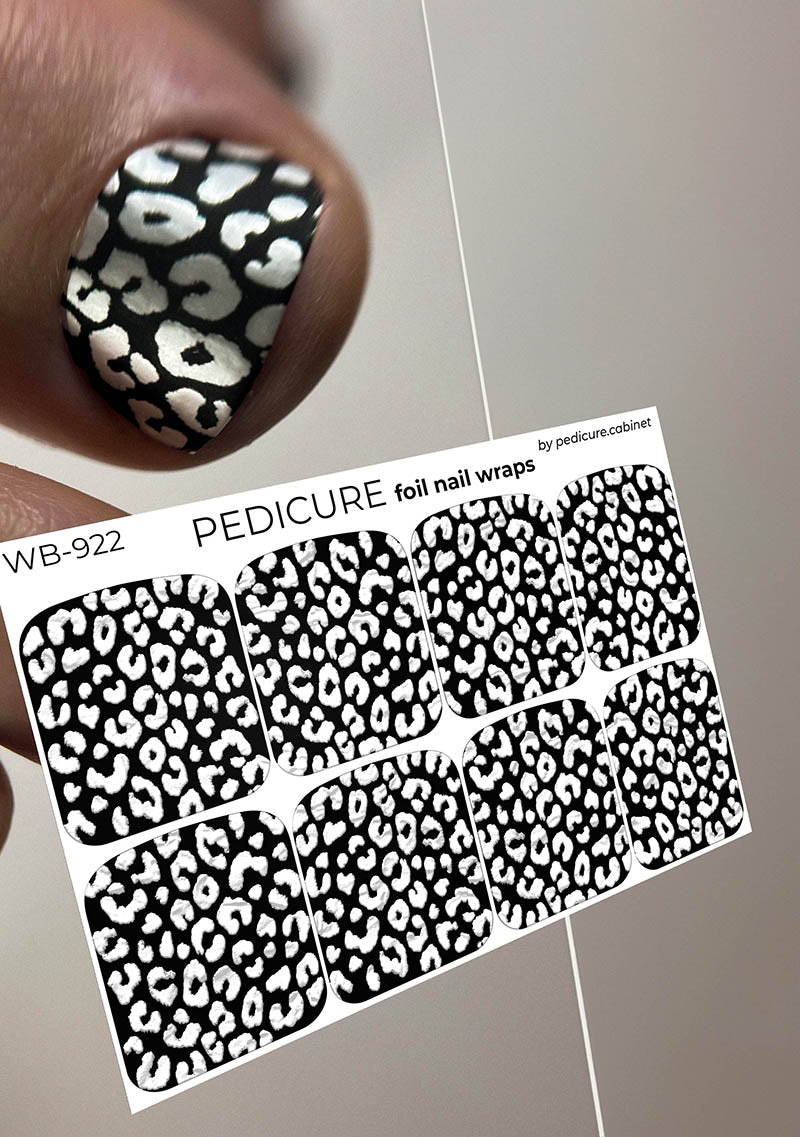 Pedicure Leo. Foil silver. Large. Nail wrap WB-922