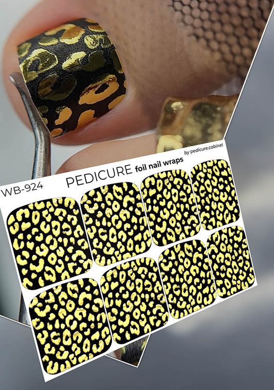 Pedicure Leo. Foil gold. Large. Nail wrap WB-924