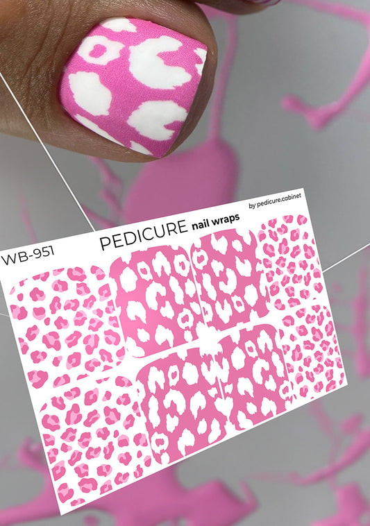 Pedicure Mix animal. Pink Leo. Large. Nail wrap WB-951