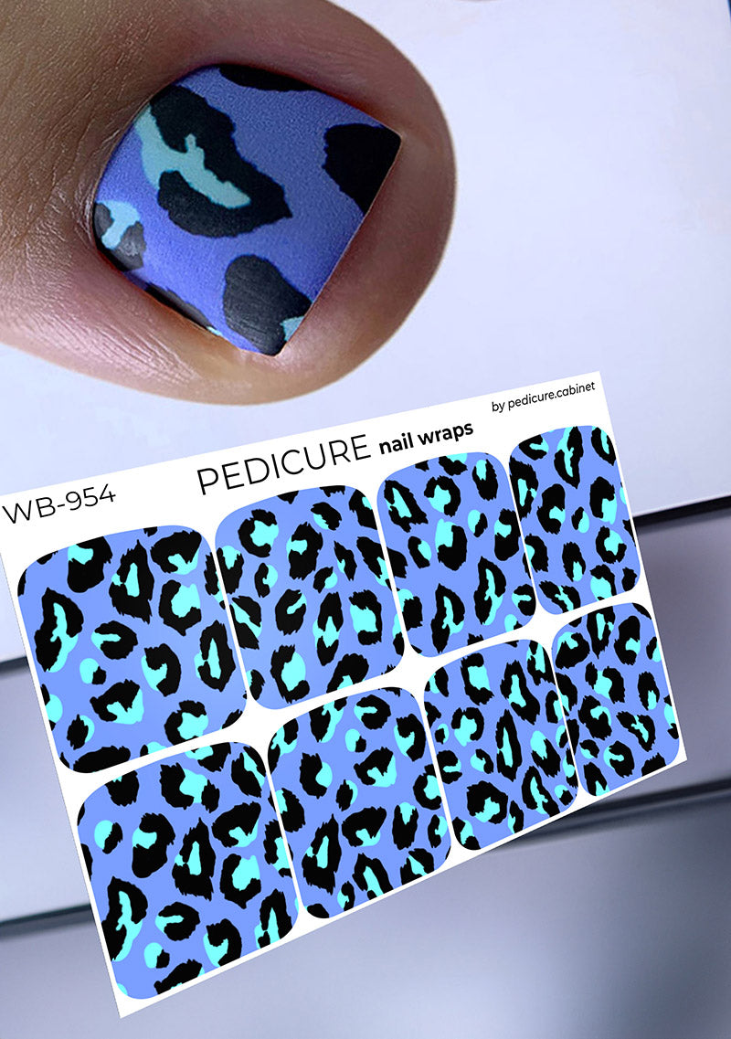 Pedicure Leo large. Lilac blue. Large. Nail wrap WB-954