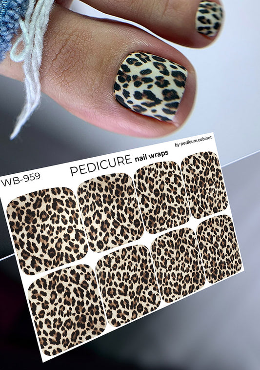 Pedicure Leo small. Brown. Large. Nail wrap WB-959